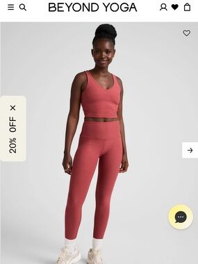 Beyond Yoga Caught in the Midi Leggings in Faded Rose Heather
